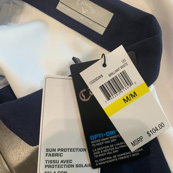 Callaway OPTIDRI Golf Dress | Sun Protection 50UPF|  Color: Brilliant White  Siz - Picture 4 of 4